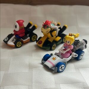 Mario Kart Toy Set - Princess Peach, Bowser, and Shy Guy